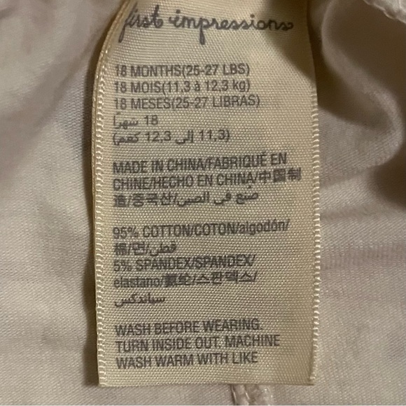 FIRST Impressions White Pants with Stars 18M - Picture 4 of 4